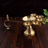 Brass Panch Aarti Diya -Medium