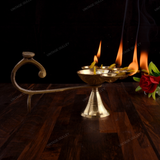 Brass Panch Aarti Diya -Medium