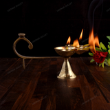 Brass Panch Aarti Diya -Medium