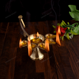 Brass Panch Aarti Diya -Medium