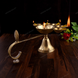 Brass Panch Aarti Diya -Medium
