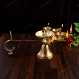Brass Panch Aarti Diya -Medium