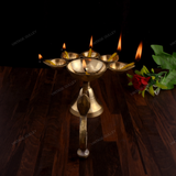 Brass Panch Aarti Diya -Medium