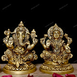 Brass God Ganesha Laxmi Idol