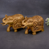 Brass Elephant Figurine - Set of 2