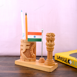 Wooden Carved Pencil & Pen Holder