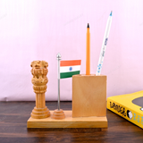 Wooden Carved Pencil & Pen Holder
