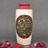 Warli Hand-Painted Terracotta Pot - Golden