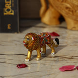 Metal Meenakari Lion - Medium - Vintage Gulley