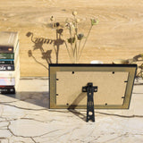 Brown Square Design Photo Frame with Stand - 5" x 7" (Horizontal) - Vintage Gulley