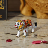 White Metal Meenakari Lion - Medium - Vintage Gulley