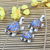Metal Meenakari Tortoise for Home Decorative Showpiece (Blue) - Vintage Gulley
