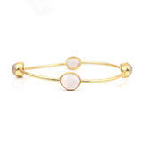 Women's Stone Gold Plated Stone Bracelet Kada for Women - Vintage Gulley