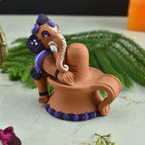 Terracotta Handpainted Shivling Ganesha - Purple - Vintage Gulley