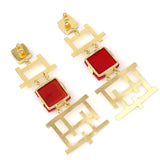Semi-Precious Stone Ethnic Earrings for Women and Girl - Vintage Gulley
