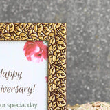 Golden Leaves Photo Frame with Stand - 5" x 7" (Vertical) - Vintage Gulley