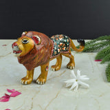 Hand-Enamelled in Metal Meenakari Lion - Vintage Gulley