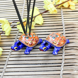 Metal Meenakari Tortoise Agarbatti Stand Tortoise for Pooja Set of 2 - Vintage Gulley