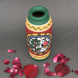 Warli Hand-Painted Terracotta Pot - Red