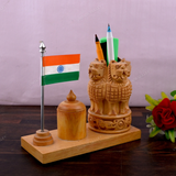 Wooden Carved Pencil & Pen Holder