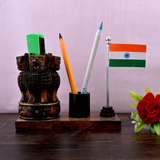 Wooden Carved Pencil & Pen Holder