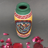 Warli Hand-Painted Terracotta Pot - Yellow