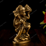 Brass Lord Hanuman Idol with Gada on Paoti