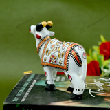 Meenakari Cow Royal White - 3 Inches