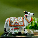 Meenakari Cow Royal White - 3 Inches