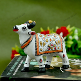 Meenakari Cow Royal White - 3 Inches