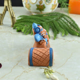 Terracotta Handpainted Resting Ganesha - Blue - Vintage Gulley