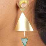 Semi-Precious Stone Ethnic Earrings for Women and Girl - Vintage Gulley