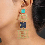 Semi-Precious Stone Ethnic Earrings for Women and Girl - Vintage Gulley
