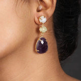 Semi-Precious Stone Ethnic Earrings for Women and Girl - Vintage Gulley