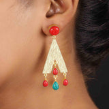 Semi-Precious Stone Ethnic Earrings for Women and Girl - Vintage Gulley