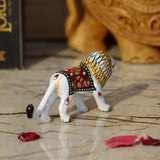 White Metal Meenakari Lion - Small - Vintage Gulley