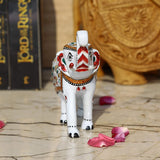 Metal Meenakari Royal White Elephant - 5 Inches - Vintage Gulley