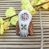 Metal Home Decor Vastu Fengshui Gifting Owl Idol, White, X-Small - Vintage Gulley