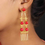 Semi-Precious Stone Ethnic Earrings for Women and Girl - Vintage Gulley