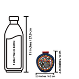 Warli Hand-Painted Terracotta Pot - Blue