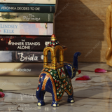Metal Ambabari Meenakari Work Painted - 5 Inches - Green