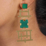 Semi-Precious Stone Ethnic Earrings for Women and Girl - Vintage Gulley