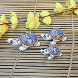 Metal Meenakari Tortoise for Home Decorative Showpiece (Blue) - Vintage Gulley