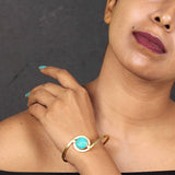 Women's Stone Gold Plated Stone Bracelet Kada for Women - Vintage Gulley