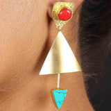 Semi-Precious Stone Ethnic Earrings for Women and Girl - Vintage Gulley