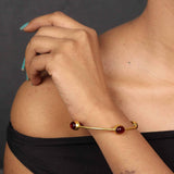 Women's Stone Gold Plated Stone Bracelet Kada for Women - Vintage Gulley
