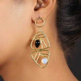 Semi-Precious Stone Ethnic Earrings for Women and Girl - Vintage Gulley