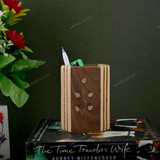 Wooden Carved Pencil & Pen Holder