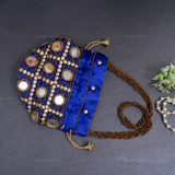Rajasthani Potli Bag Mirrorwork - Blue