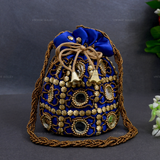 Rajasthani Potli Bag Mirrorwork - Blue